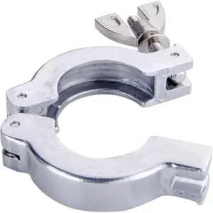 KF 10/16 Aluminium Hinge Clamp with Wing Nut for fast, tool-free vacuum flange coupling