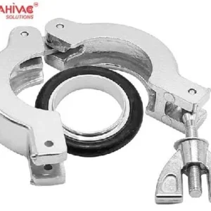 KF 10/16 Vacuum Flange Kit: Centering Ring, O-ring, and Hinge Clamp for full seal assembly
