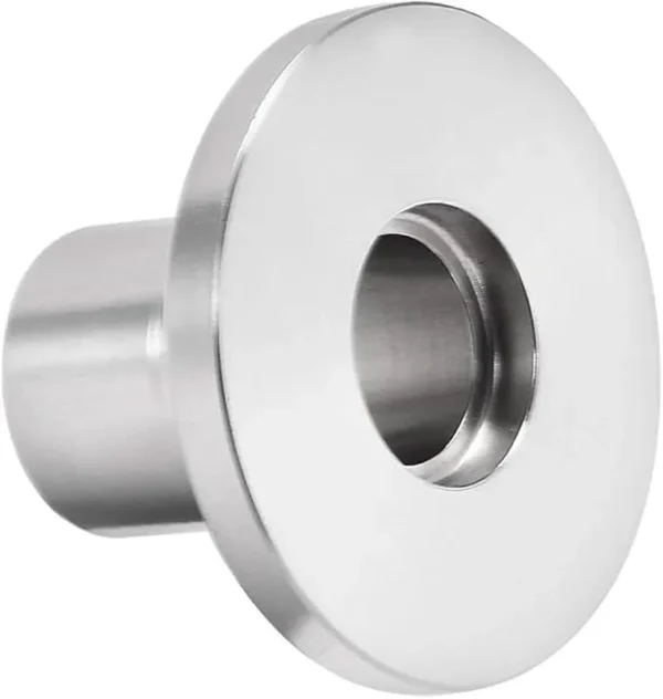 Group of KF stainless steel weldable flanges with 20mm long tubes.