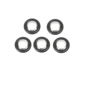 Group of five (5) KF Centering Rings and O-rings, showing bulk vacuum component packaging